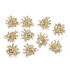 Brass Micro Clear & Black Cubic Zirconia Pendants X-ZIRC-F120-067G-4
