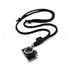 Mini Camera Alloy with Leather Cord Pendant Necklaces FS-WG28154-01-2