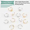 CHGCRAFT 24Pcs 6 Style Stainless Steel Open Cuff Finger Ring Finding FIND-CA0004-44-4