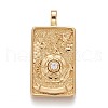 Brass Micro Pave Clear Cubic Zirconia Pendants ZIRC-Z004-01H-1