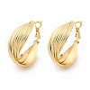Brass Twist Hoop Earrings EJEW-R025-30G-4