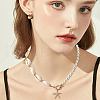 ANATTASOUL 4Pcs 4 Style Natural Shell & Imitation Pearl Beaded Necklaces Set NJEW-AN0001-53-4
