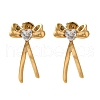 304 Stainless Steel Bowknot Stud Earrings EJEW-C113-01G-1