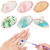 CHGCRAFT 5Pcs 5 Colors Adjustable Resin Platette Rings RJEW-CA0001-07-1