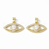 Rack Plating Brass Micro Pave Clear Cubic Zirconia Charms ZIRC-C041-13G-2