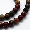 Natural Polychrome Jasper/Picasso Stone/Picasso Jasper Beads Strands G-I199-09-4mm-3