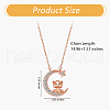 Chinese Zodiac Necklace Tiger Necklace 925 Sterling Silver Rose Gold Tiger on the Moon Pendant Charm Necklace Zircon Moon and Star Necklace Cute Animal Jewelry Gifts for Women JN1090C-2