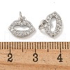 Rack Plating Brass Micro Pave Clear Cubic Zirconia Charms KK-U030-03P-3