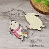 Cute Rabbit Wooden Dangle Earrings for Easter ZX2883-5-2