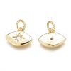 Brass Micro Pave Clear Cubic Zirconia Charms ZIRC-O035-21G-2