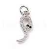 Brass Micro Pave Cubic Zirconia Charms KK-C012-09P-1