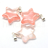 Star Dyed Cherry Quartz Glass Pendants G-Q367-25-2