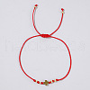 Adjustable Cross & Round Braided Bead Bracelets for Women YI2903-2-1
