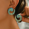 Stainless Steel Enamel Vortex Spiral Stud Earrings LD7600-4-1