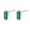 Cubic Zirconia Rectangle Stud Earrings FU7889-6-1