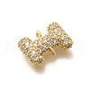 Brass Micro Pave Cubic Zirconia Letter Links KK-I717-04I-2