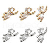 DELORIGIN 12Pcs 2 Colors Brass Cubic Zirconia Charms KK-DR0001-08-1