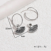Elegant Brass Fan Hoop Earrings HK3249-2