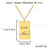 Mother's Day 304 Stainless Steel Rectangle with Heart Pendant Necklaces for Women FS-WG8A099-01-2