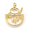 Zinc Alloy Open Back Bezel Pendants PALLOY-WH0036-20G-2