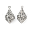 Hollow Out Brass Pendant Rhinestone Settings KK-G532-07P-1