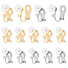 Unicraftale 20Pcs 2 Colors 304 Stainless Steel Clip-on Earring Findings with Imitation Pearl Plastic Beaded STAS-UN0054-72-1