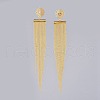 Brass Ball Chains Dangle Earrings EJEW-JE03536-2