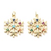 Rack Plating Brass Micro Pave Colorful Grade AAA Cubic Zirconia Pendants KK-M280-05G-1