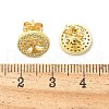 Brass Micro Pave Clear Cubic Zirconia Stud Earrings EJEW-P303-01B-G-5