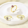 Mother's Day Rings 3Pcs 3 Colors Brass Micro Pave Cubic Zirconia Cuff Rings for Women RJEW-S399-06G-2