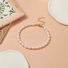 Mother's Day Jewellery Natural Pearl Rice Beaded Anklets AJEW-AN00534-2