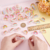   42Pcs 7 Colors Transparent Acrylic Enamel Beads OACR-PH0004-15-3