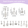 SUNNYCLUE 40Pcs 10 Styles Tibetan Style Alloy Pendant Decorations HJEW-SC0001-68-2