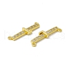 Rack Plating Brass Micro Pave Clear Cubic Zirconia Connector Charms KK-C007-37G-L-3