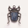 Brass Micro Pave Cubic Zirconia Pendants ZIRC-K078-04B-1