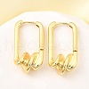 Rectangle Brass Hoop Earrings EJEW-Z121-08G-2