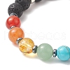 Chakra Theme Gemstone & Synthetic Hematite Beaded Stretch Bracelets for Women BJEW-JB09278-6