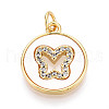 Brass Micro Pave Clear Cubic Zirconia Pendants KK-N268-72G-1