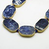 Oval Natural Sodalite Beads Strands G-N0119-01-2