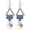 Glass Seed Beaded Dangle Earrings EJEW-MZ00323-3