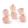 Natural Rose Quartz Teacher Apple Charms G-Z022-02I-G-1