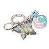 26Pcs Transparent Epoxy Resin & Transparent Acrylic & Faux Suede Tassel Keychain KEYC-JKC01202-07-3