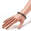 Natural Dzi Agate Stretch Bracelet with Buddha Head BJEW-JB07705-5