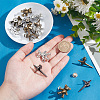 DELORIGIN 8Pcs 4 Style 4 Pointed Star & Bear Alloy Adjustable Jean Button Pins AJEW-DR0001-33-4