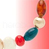 Alloy with Resin Oval Beaded Necklace & Hoop Earring FS-WGC36D0-01-4