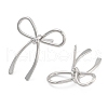 Bowknot Brass Stud Earrings for Women EJEW-S216-04C-P-2