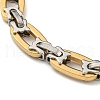 Two Tone 304 Stainless Steel Oval Link Chain Bracelet BJEW-B078-16GP-2