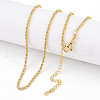 2mm Brass Rope Chain Necklaces for Men Women NJEW-G160-20G-1