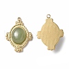 PVD Vacuum Plating 201 Stainless Steel Natural Green Aventurine Pendants STAS-C064-VC879-3
