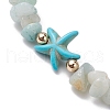 Natural Flower Amazonite Chip Beaded Stretch Bracelets BJEW-JB10689-01-3